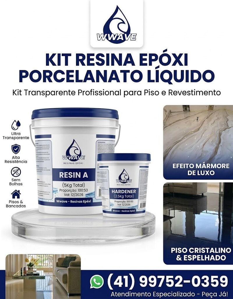 Porcelanato Líquido 7,5Kg Wwave - Kit Transparente para Pisos