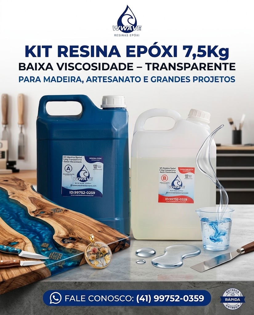 Resina Epóxi 7,5Kg Baixa Viscosidade