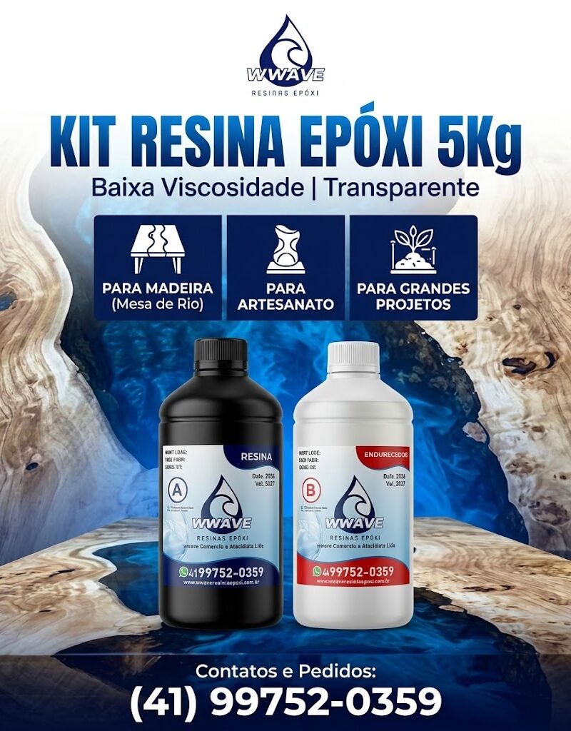 Resina Epóxi 5Kg Baixa Viscosidade Artesanato