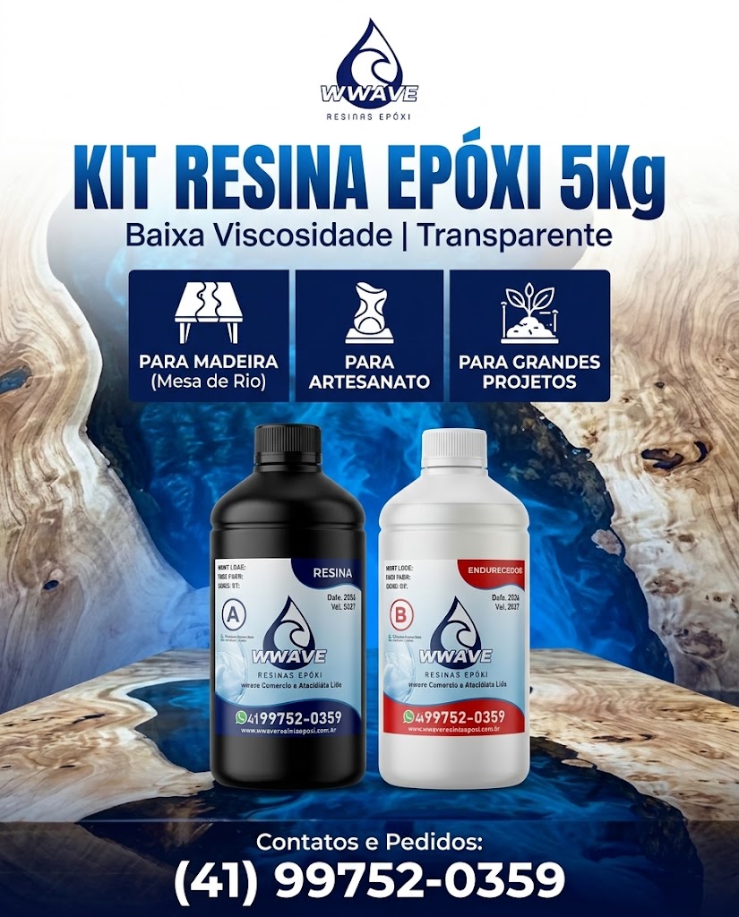 Resina Epóxi 5Kg Baixa Viscosidade Artesanato
