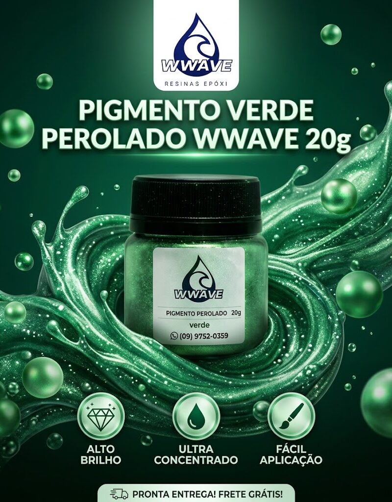 Pigmento Verde Perolado 20g Para Resina Epóxi e Artesanatos