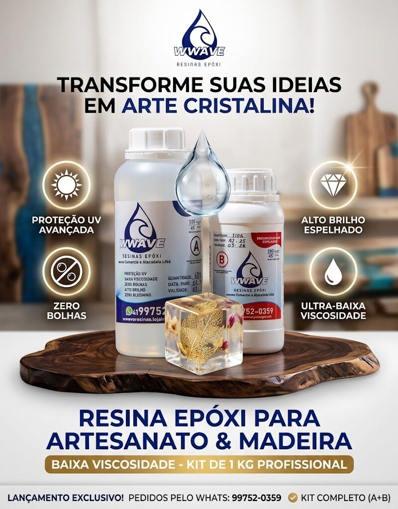 RESINA EPOXI para Artesanato e Madeira Baixa Viscosidade - kit de 1 kg