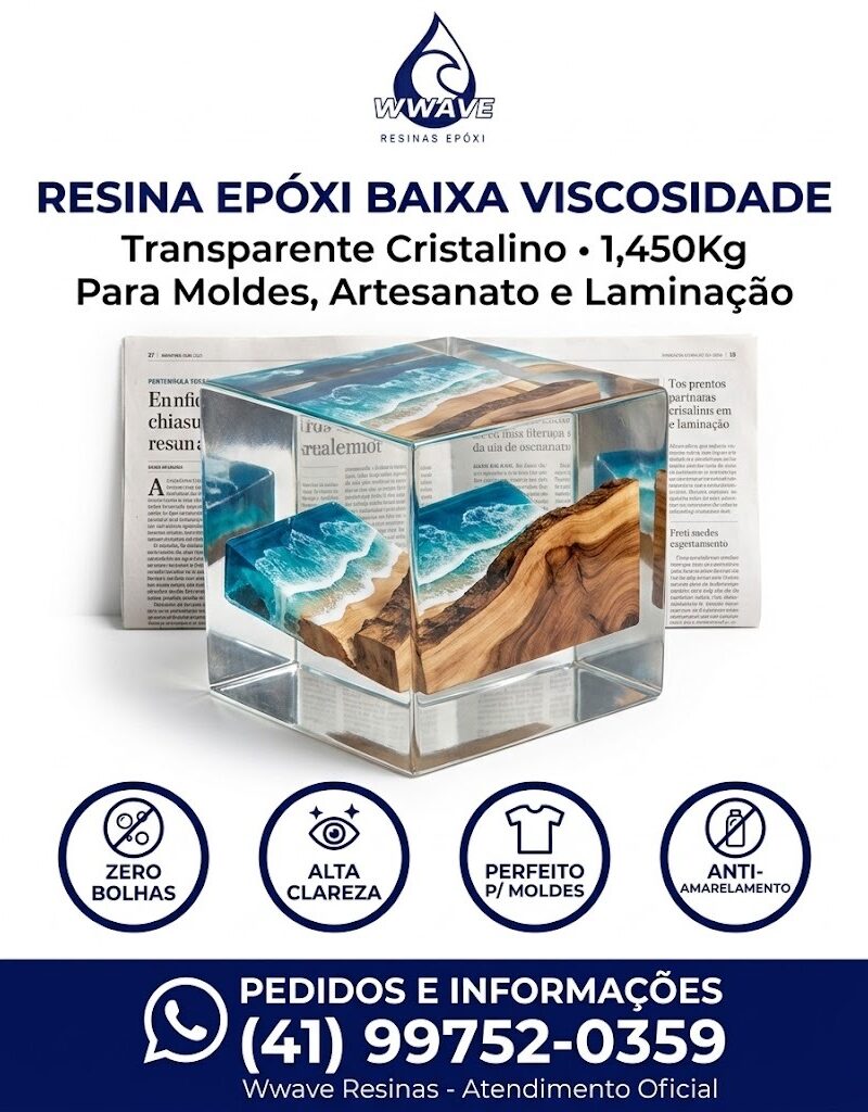 Resina Epóxi + Endurecedor Transparente 1,450Kg Baixa Viscosidade