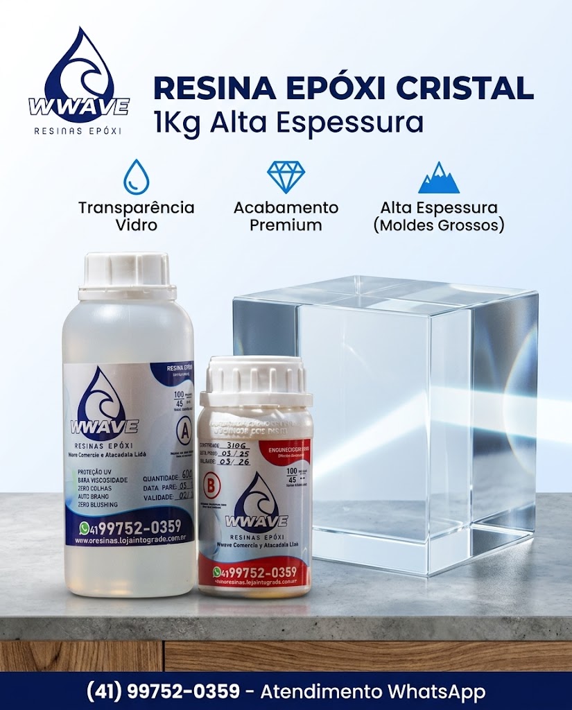 Resina Epóxi 1Kg Alta Espessura