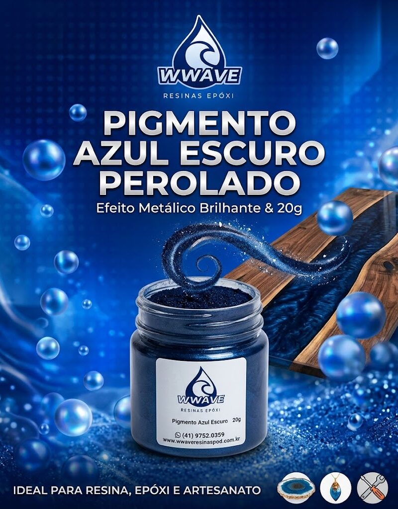 Pigmento Azul Escuro Perolado 20g – Efeito Metálico Brilhante