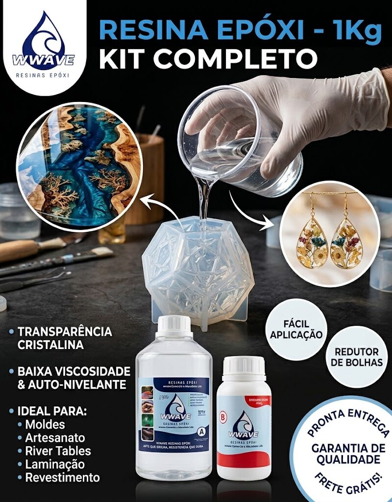 Resina Epóxi 1Kg Baixa Viscosidade Transparente