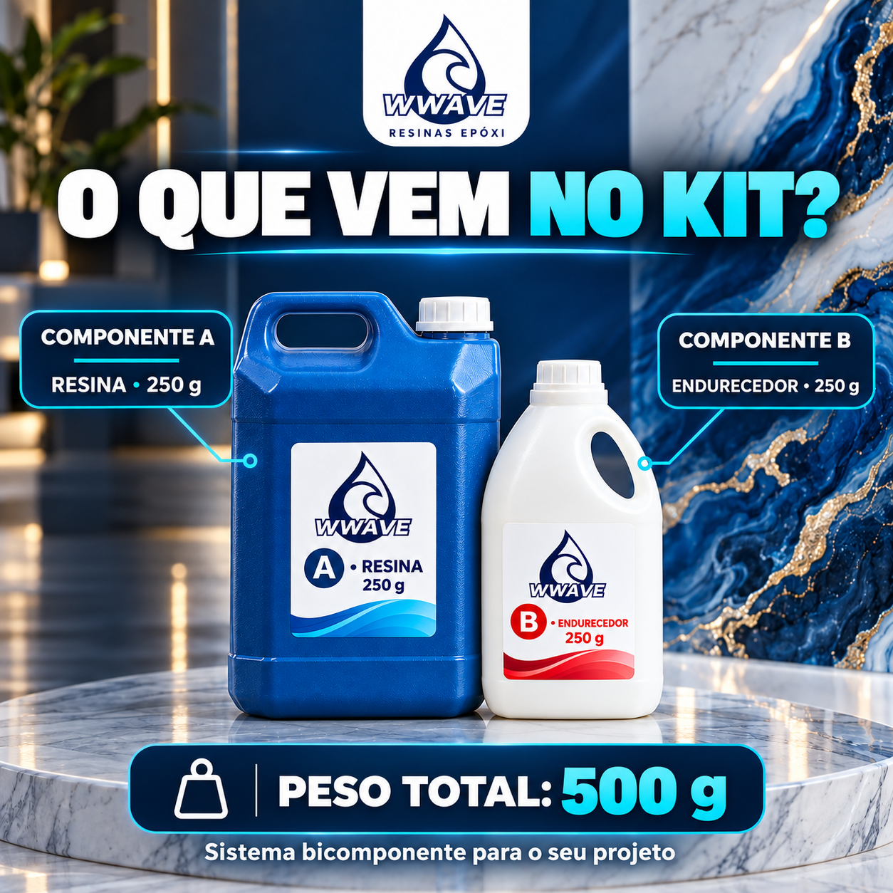 resina epóxi alta viscosidade 500g