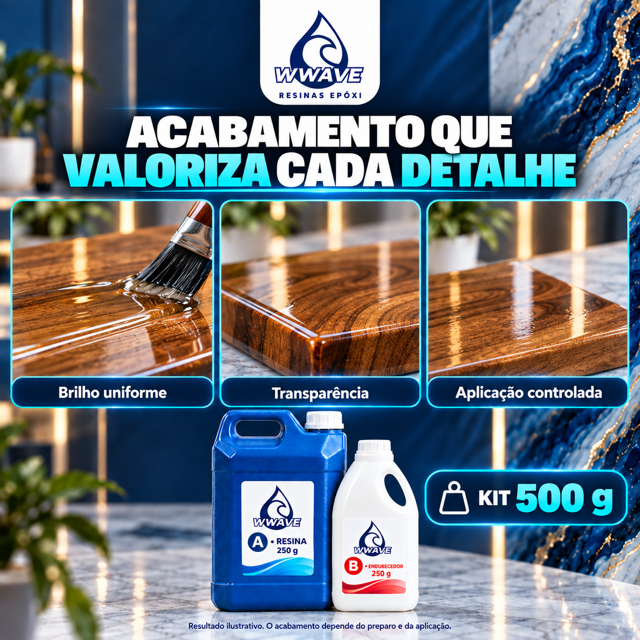 resina epóxi alta viscosidade 500g